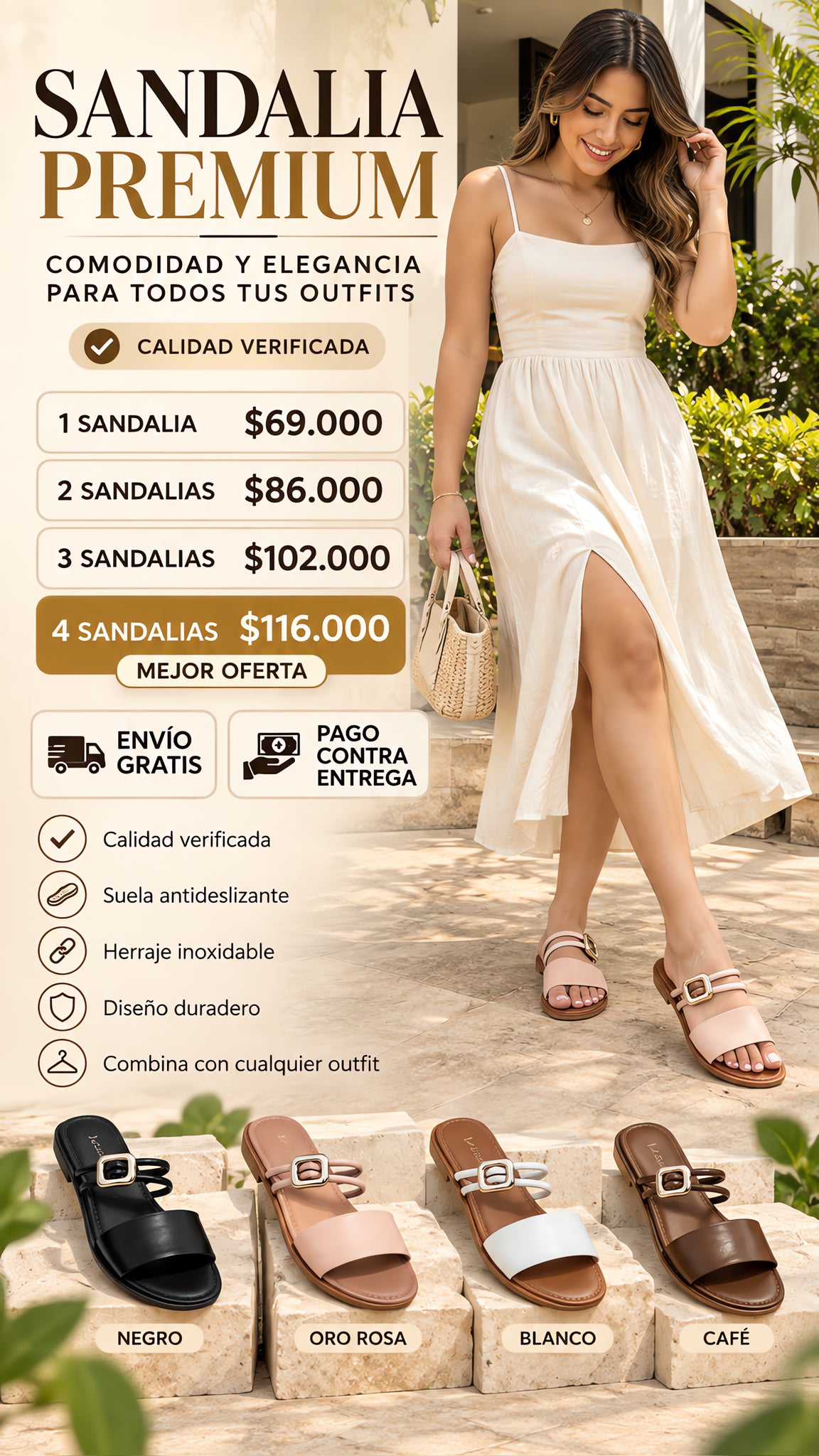 Sandalia Bianca Premium