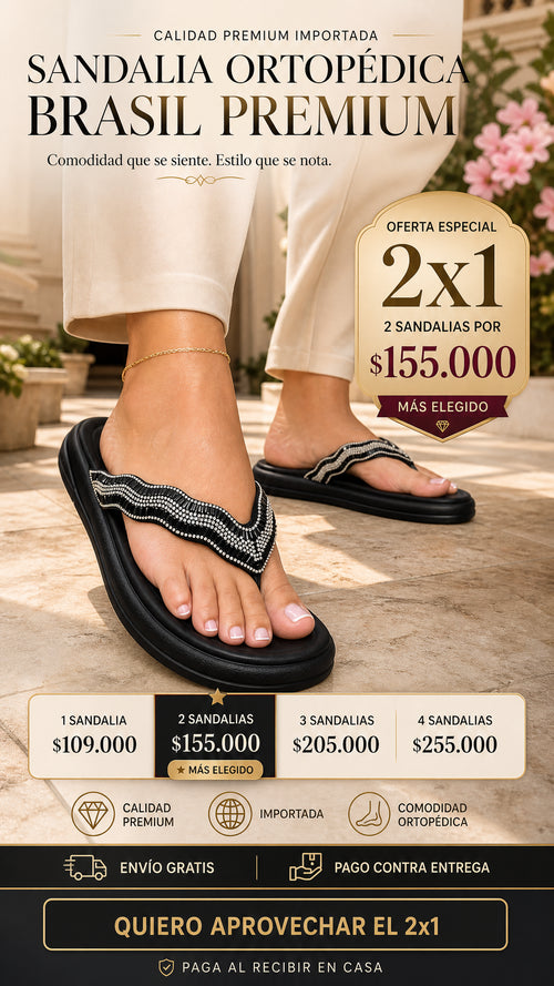 Sandalia Brasil® Ortopédica – Comodidad Premium que Alivia tus Pies